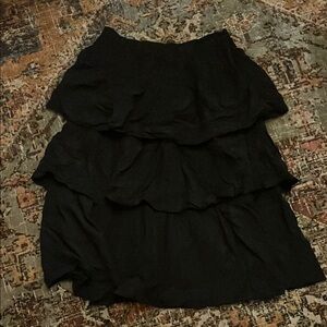 Universal Thread Ruffled Romantic Bohemian Tiered Goth Black Midi Skirt Size L
